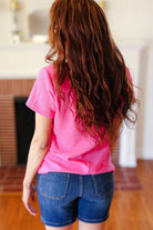 Zenana Fuchsia Baby Waffle Henley Neckline Top Final Sale