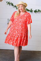 Haptics Coral Floral Button Down Midi Dress Final Sale Haptics