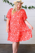 Haptics Coral Floral Button Down Midi Dress Final Sale Haptics