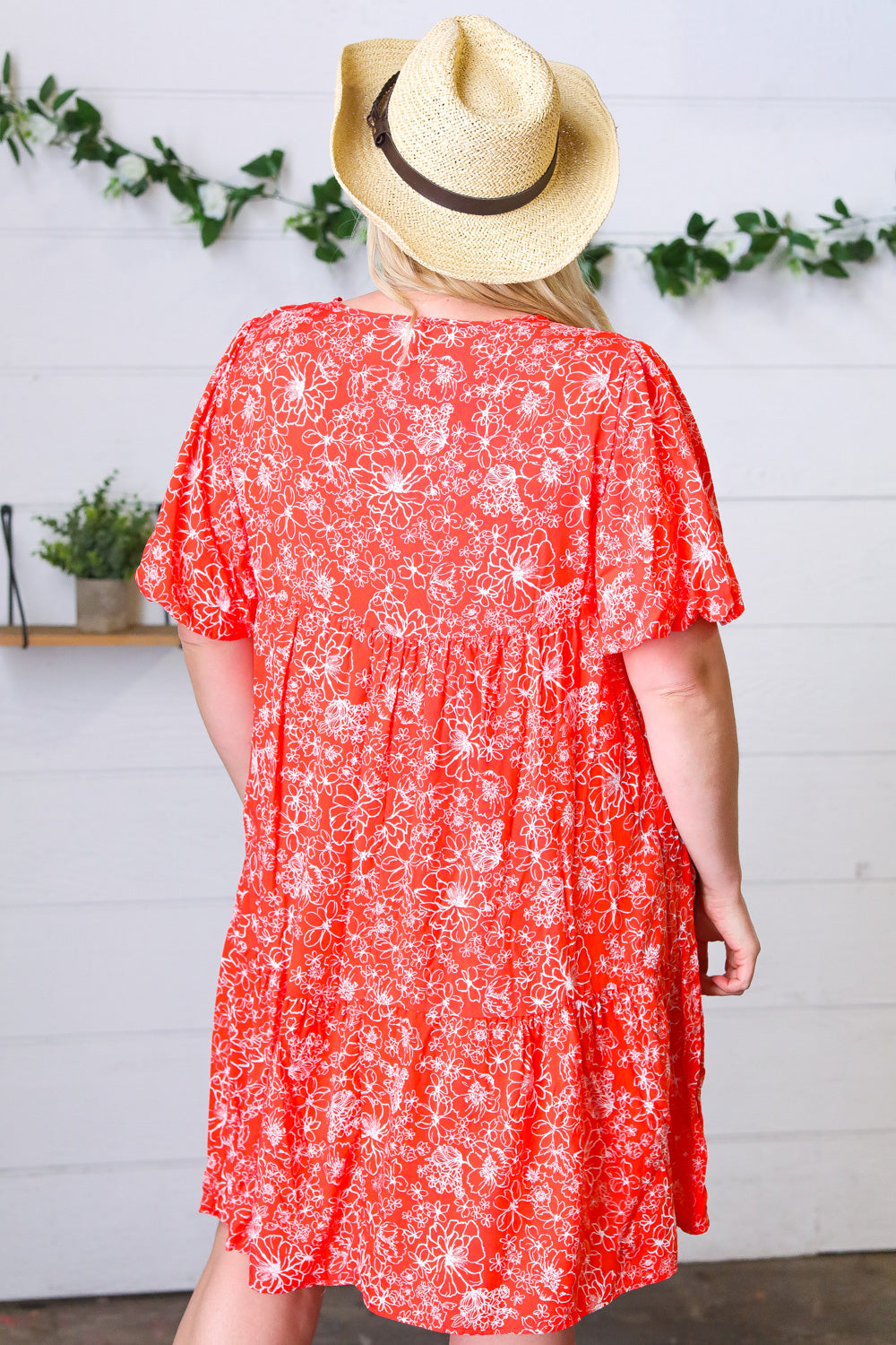 Haptics Coral Floral Button Down Midi Dress Final Sale Haptics