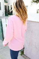 Haptics Pink Mineral Washed Ribbed Notch Neck Pocket Top Shirts & Tops