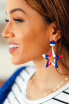 Americana Holiday Star Dangle Earrings One Size Fits All ICON
