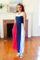 Haptics Patriotic Color Block Fit & Flare Maxi Dress Final Sale Haptics