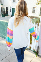 Haptics Cream Stripe Drop Shoulder Hacci Knit Pullover Shirts & Tops