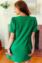 Jodifl Boldy You Kelly Green Textured Puff Sleeve Dress Final Sale Jodifl