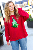 Haptics More The Merrier Red Sequin Christmas Tree Hacci Top