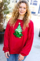 Haptics More The Merrier Red Sequin Christmas Tree Hacci Top