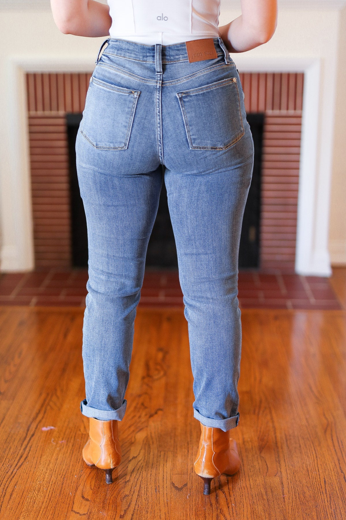 Judy Blue Mid-Rise Slim Fit Cuffed Jeans Judy Blue