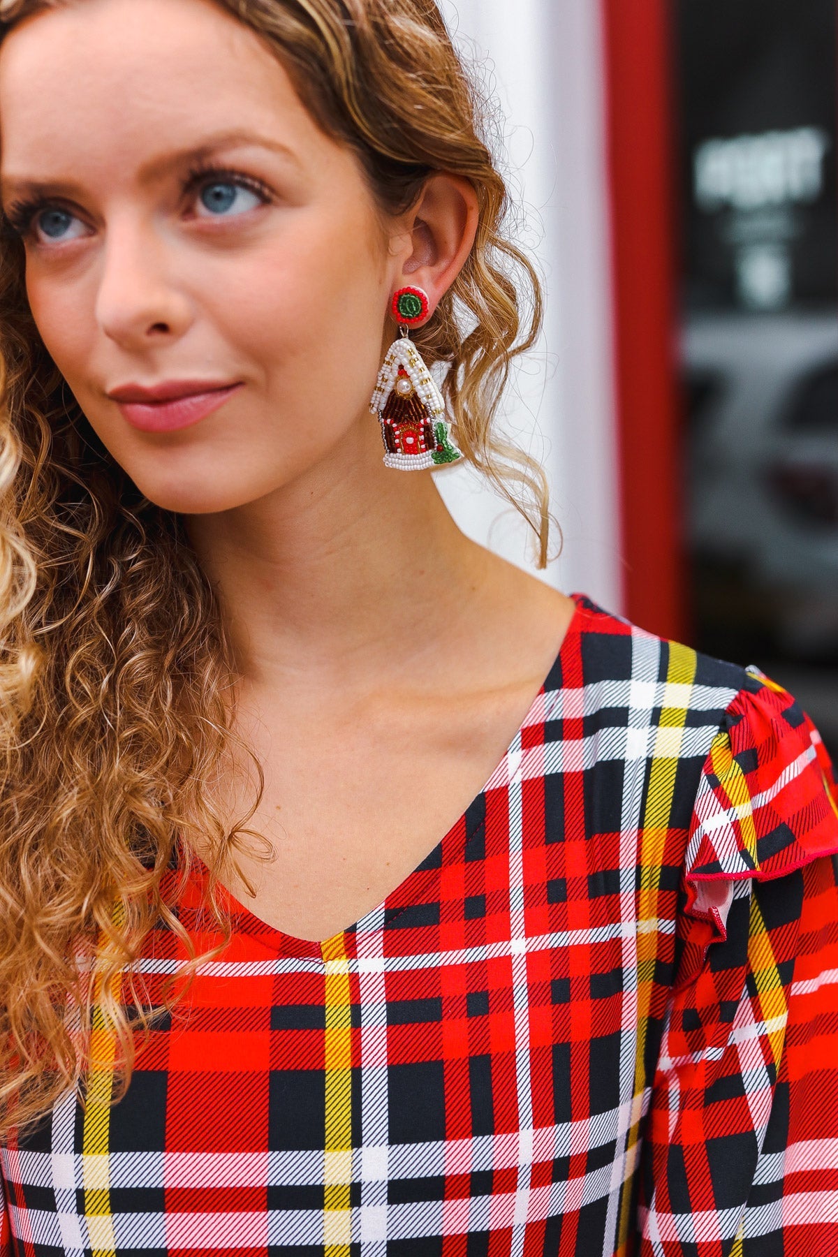 Gingerbread House Beaded Dangle Earrings ICON