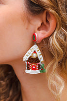 Gingerbread House Beaded Dangle Earrings ICON