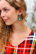 Green Christmas Sweater Acrylic Dangle Earrings ICON