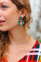 Green Christmas Sweater Acrylic Dangle Earrings ICON