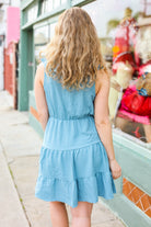 Beeson River Find Romance Aquamarine Surplice Ruffle Tiered Dress Beeson River