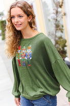 Haptics Be Merry Forest Green Nutcracker Sequin Hacci Top Final Sale