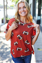 Haptics Game Day Auburn Football Print Knit Top 2025 Summer-Blow Out Sale
