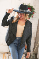 Haptics Black Holiday Matte Foiled Cheetah Print Blazer Jacket Final Sale