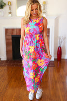 Haptics Diva Dreams Multicolor Tropical Floral Fit & Flare Maxi Dress Haptics