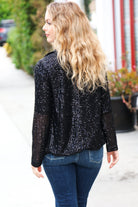 Haptics Black Sequin Open Blazer Haptics