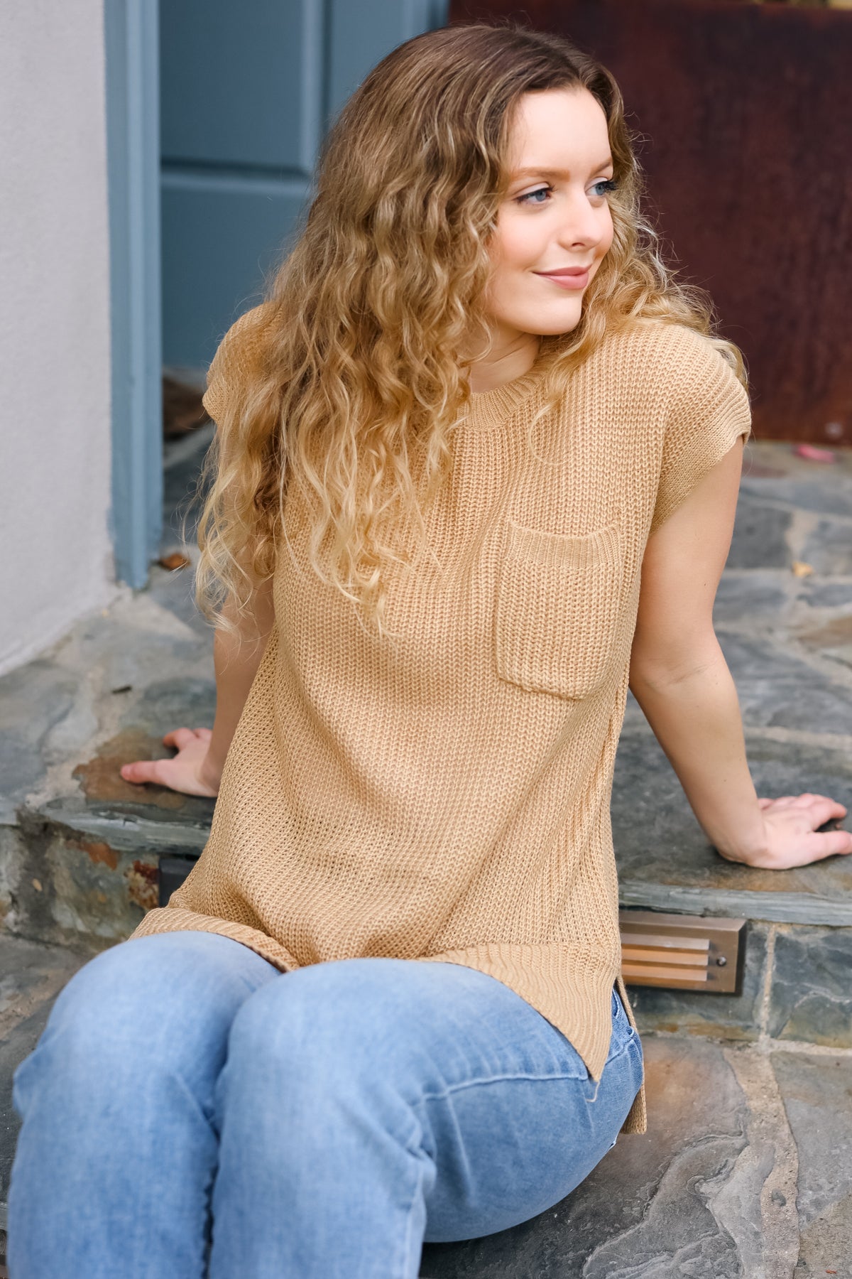 Haptics Best In Bold Taupe Dolman Ribbed Knit Sweater Top Final Sale Haptics
