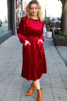 Haptics Ruby Red Mock Neck Velvet Dress Haptics