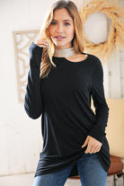 Haptics Shimmer Foil Neck Band Cold Shoulder Holiday Top Haptics