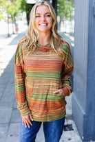 Haptics Orange & Green Space Dye Thermal Multicolor Hoodie 2024 Blow-Out Sale