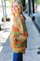 Haptics Orange & Green Space Dye Thermal Multicolor Hoodie 2024 Blow-Out Sale