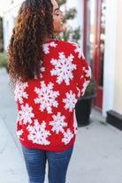 Haptics Red Puffy Snowflake Sherpa Pullover Haptics