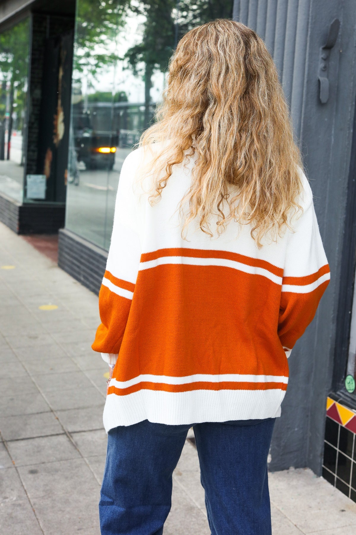 Haptics Game Day Burnt Orange "T" Embroidered Cardigan Haptics