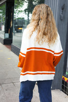 Haptics Game Day Burnt Orange "T" Embroidered Cardigan Haptics