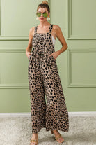 BiBi Leopard Print Wide Leg Overalls