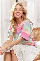 ADORA Multi Color Stripe Casual Top