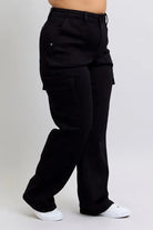 Judy Blue Black High Waisted Cargo Wide Leg Jeans