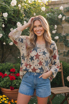 Haptics Star Spangled Crochet Sweater