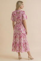 Haptics A Georgia Dream in Pink Floral Midi Dress