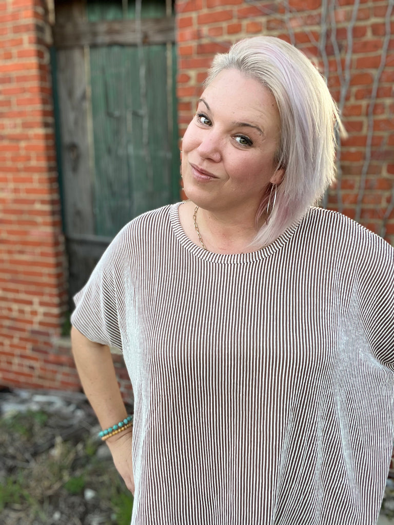 Zenana Ribbed Oversized Top Ruby Idol Apparel