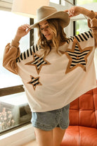 BiBi Star Patchwork Mixed Long Sleeve Top