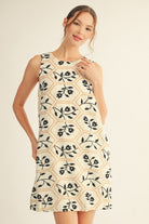 Jodifl Floral Embroidery Print Shift Dress