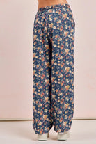 BiBi Washed Floral Print Wide Leg Jeans