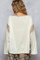 POL Contrast Round Neck Long Sleeve T-Shirt