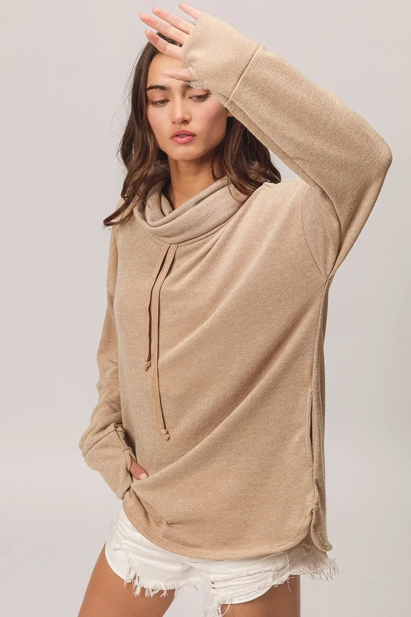 BiBi Taupe Solid Side Pocket Thumb Top