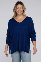 Zenana Plus Garment Dyed Front Seam Sweater ZENANA