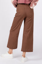 SAGE + FIG Mocha Wide Leg Cropped Pants Trendsi