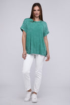 Zenana Ribbed Raglan Dolman Sleeve Boat-Neck Top ZENANA