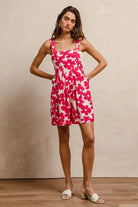 BiBi Floral Prints Tuck Detail Short Overall With Pockets