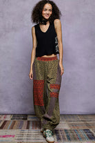 POL Black Star Patch V-Neck Cropped Ribbed Tank