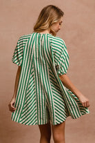 BiBi Jade Puffy Sleeves Romper with Back Button Closure