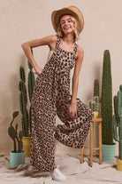 BiBi Leopard Print Wide Leg Overalls