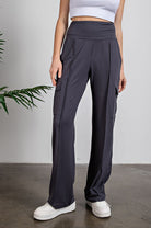 Butter Straight Leg Cargo Pants Charcoal Rae Mode