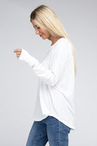 Zenana Cotton Raglan Sleeve Thumbhole Top ZENANA